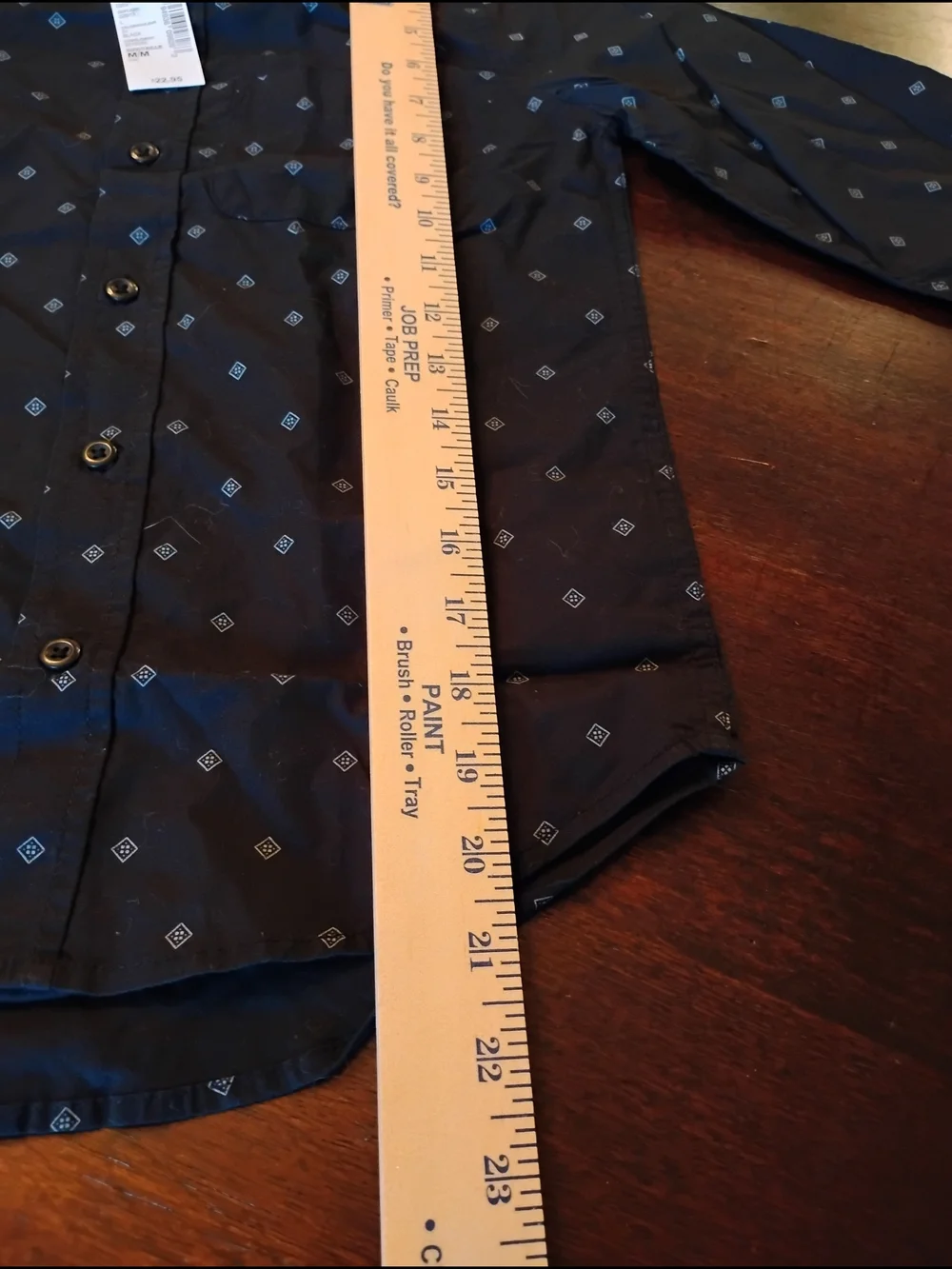 The Children's Place Navy Button-Down Shirt with Light Blue Diamond Print